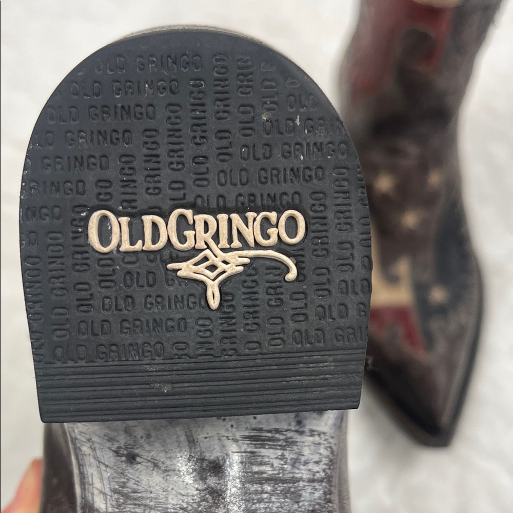 Old Gringo Western Leather Boots with Red and Brown Accents - Picture 7 of 7